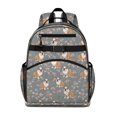 thumbnail image 1 of Bulldog and Floral Blue Pattern Cute School Backpack Bag for School with Padded Back and Adjustable Shoulder Straps 15.25"x11.5"x5.25", 1 of 2
