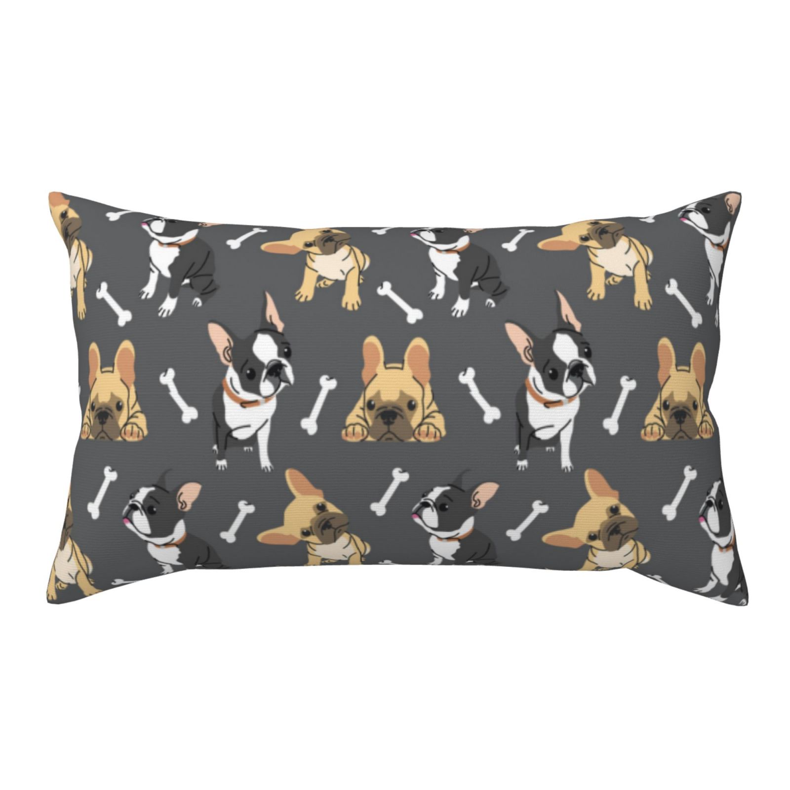 Bulldog print Pillow Cases Standard Size, Soft Pillow Covers with