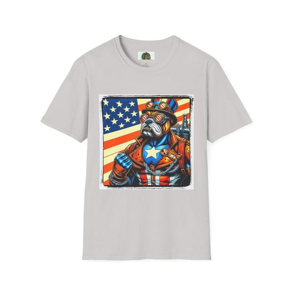 Bulldog steampunk guy t shirt