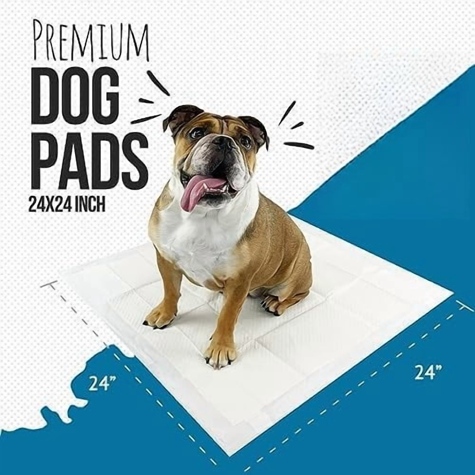 Bulldogology 50-Count Dog Puppy Pads (24x24) Large Pee Pads for Dogs - 6 Layer Pet Training Pads, Super Absorbent Puppy Pads with Adhesive Tabs for Small to Large Dogs