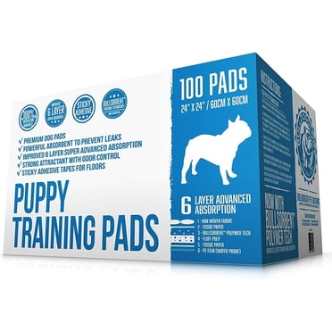 Bulldogology Large Premium Puppy Pee Pads with Adhesive Tape (24x24 ...