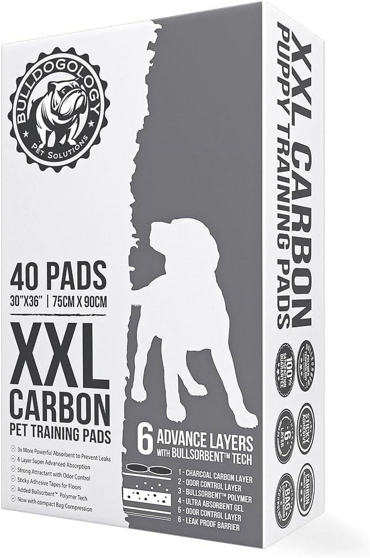 Bulldogology Charcoal XXL Pee Pads for Dogs (30x36) Puppy Pee Pads with