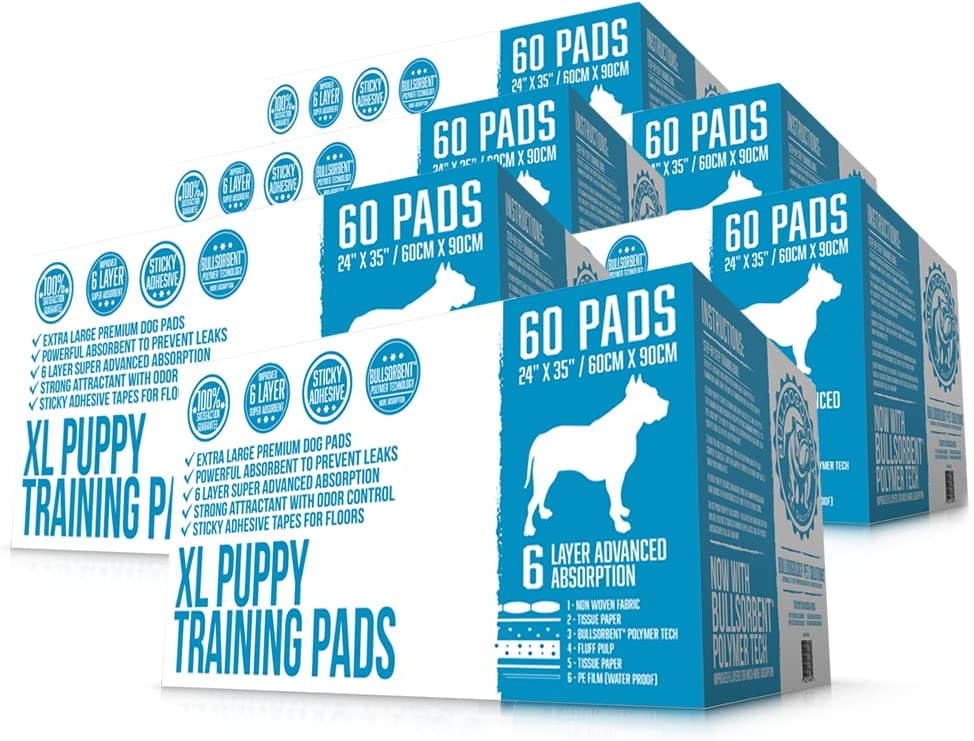 Bulldogology Puppy Pee Pads Xl with Adhesive Sticky Tape Extra Large Dog Training Wee Pads