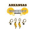 thumbnail image 1 of Golden Lions Classic Gameday Stack golden yellow mini enamel bolts and black baby stars, 1 of 2