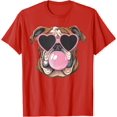 thumbnail image 1 of Bulldogs Preppy Mascot Bubble Girly Mama Softstyle Unisex T-Shirt,Red Color,Size 3XL, 1 of 5