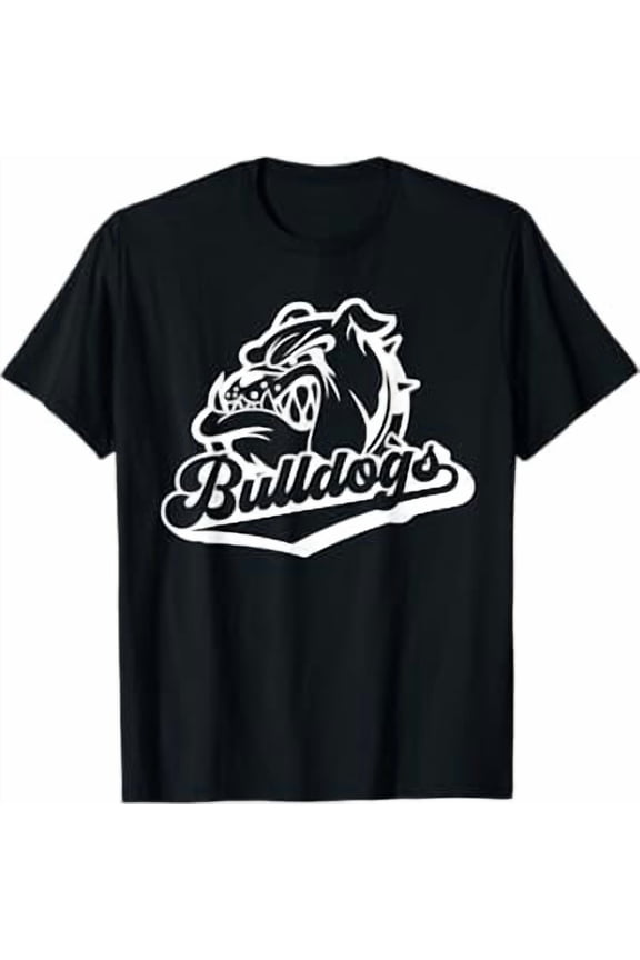 Bulldogs School Spirit Mascot Logo Game Day Bulldog Pride T-Shirt, Unisex Cotton T-Shirt, Sizes S-5XL