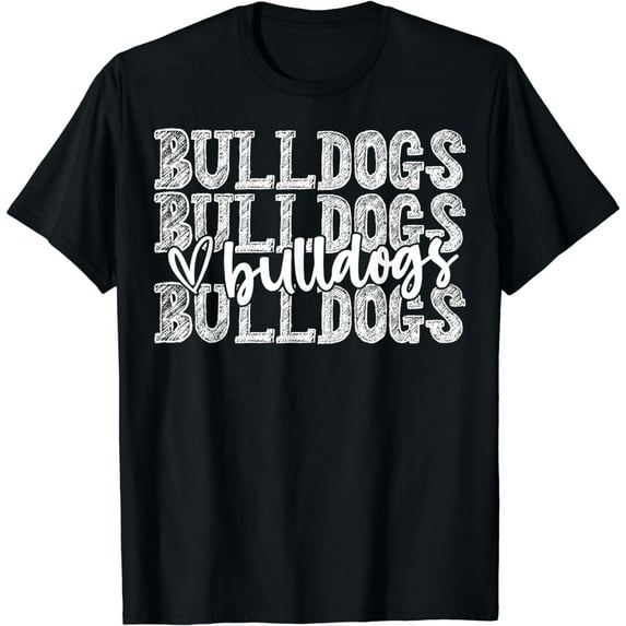 Bulldogs Spirit Wear Game Day School Mascot Sport Fan Team T-Shirt
