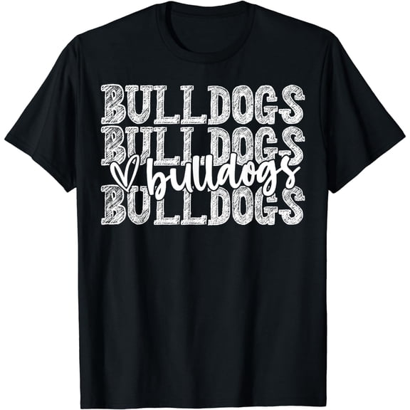 Bulldogs Spirit Wear Game Day School Mascot Sport Fan Team T-Shirt