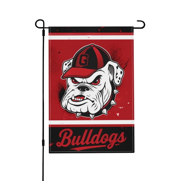 Bulldogs Throwback Vintage Retro Outdoor Flag For Garden Decor 12x18 in