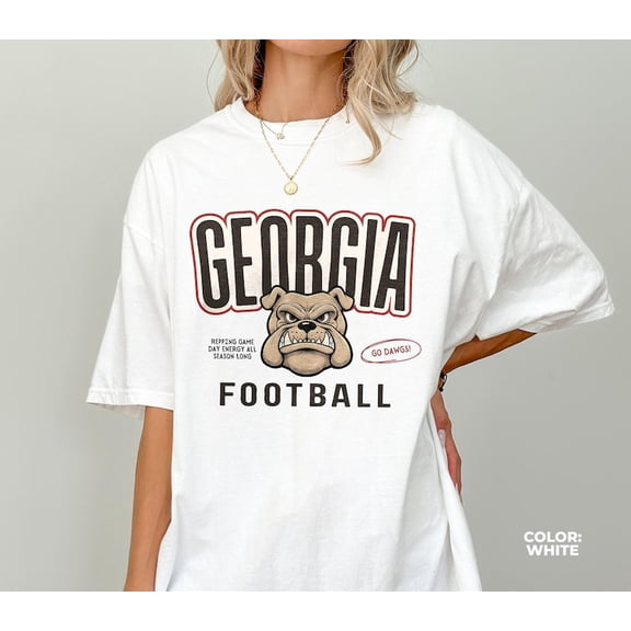 Bulldogs Vintage Football Georgia Mascot Unisex Cotton T-Shirt, Sizes S-5XL