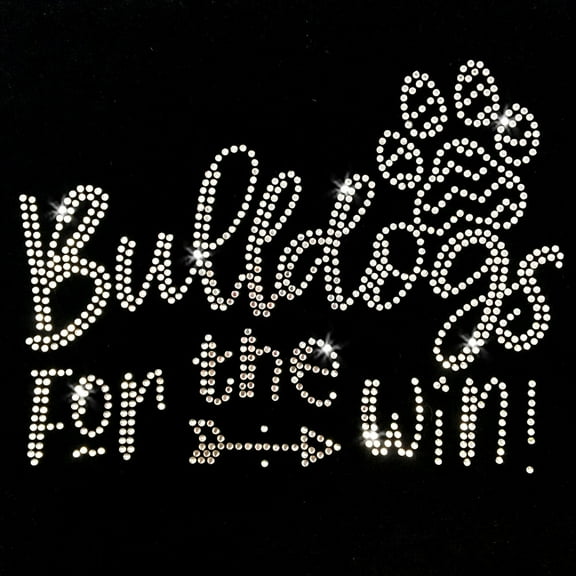 Bulldogs for the Win Iron-on Clear Rhinestone Transfer by JCS Rhinestones
