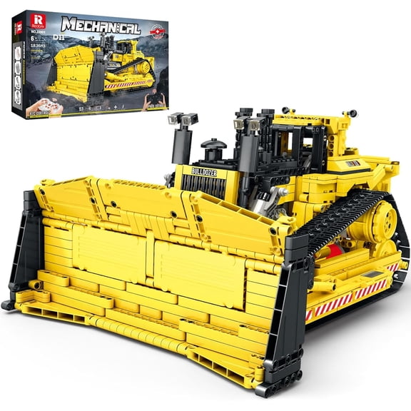 Bulldozer Building Set,APP Remote Control Loader RC Bulldozer Construction Toy with 2.4GHz Multi-Player Mode 22001,Tractor Sets for Birthday,1836PCS