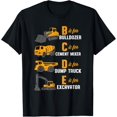 thumbnail image 1 of Bulldozer Cement Mixer Dump Truck and Excavator T-Shirt, 1 of 4