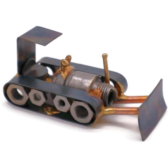 Bulldozer Collectible Handmade Metal Art Figurine, Desk Accessories, Trophy, Boss Gift, Home Office Décor, Construction Worker Gift