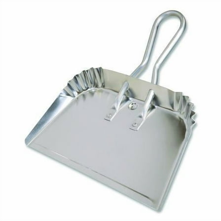 Bulldozer Dust Pan, 17" w, Aluminum Handle, Silver | Bundle of 2