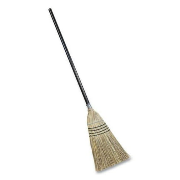 Bulldozer Heavy-duty Outdoor Broom, Natural-Fiber Bristles - 54 in. Overall Length, Black & Natural