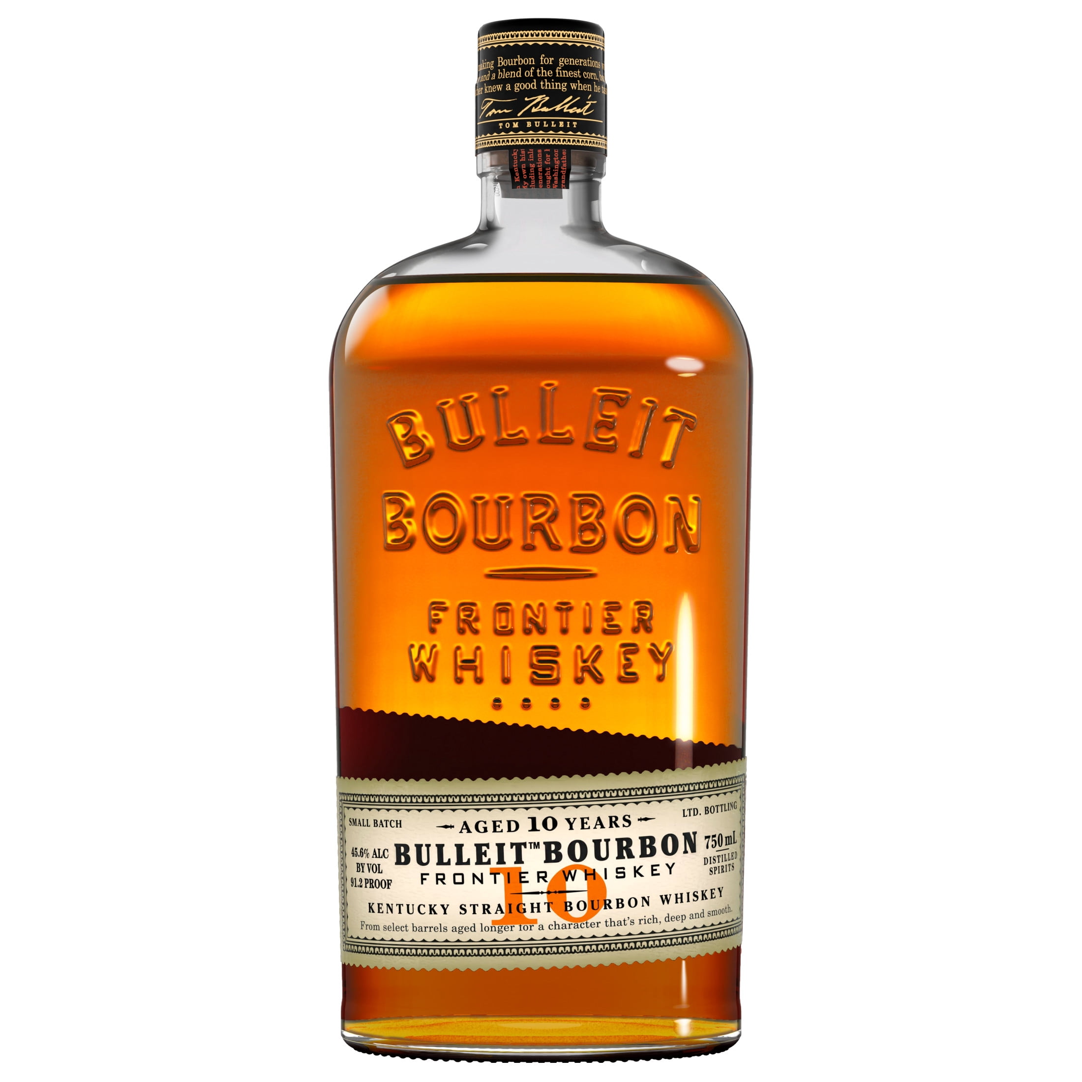 Bulleit Bourbon 10 Year Old Whiskey, 750 ml Bottle, 46% ABV