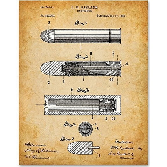Bullet - 11x14 Unframed Patent Print - Great Gift for Gun Lovers