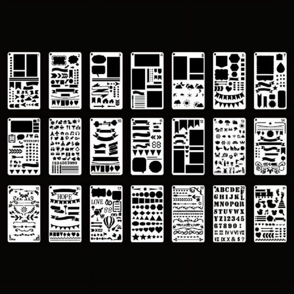 Bullet Diary Journal Stencils Set Drawing Template Ruler DIY Painting Template