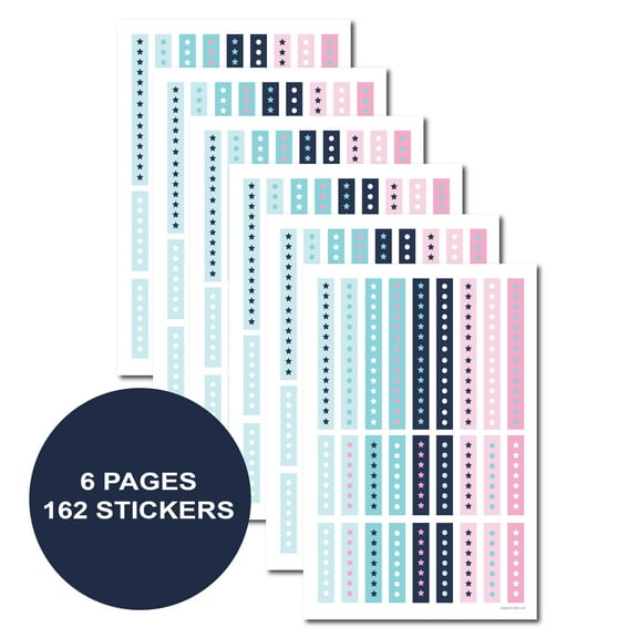 Bullet Dot Stickers- Ready To Use Bullet List Stickers, 6 Sheets / 162 Bullet Stickers on Premium Paper For Your Planner, Journal, or Calendar by Kahootie Co