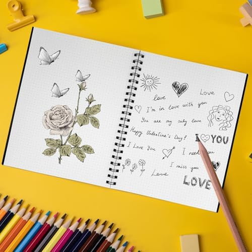 Bullet Dotted Spiral Notebook 8.5" x 11" A4 Large Dot Grid Journal, 100 GSM Thick Dot Paper,160 Pages Journaling Notebooks for Writing Drawing Women Men Work School Supplies