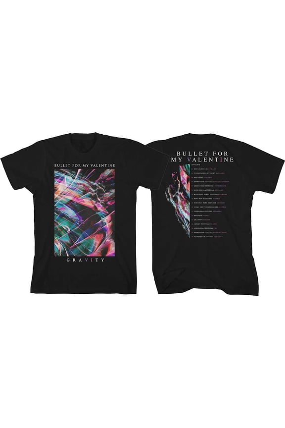 Bullet For My Valentine Unisex T-Shirt Gravity Euro Tour 2018 (Back Print/Ex Tour) (Small)