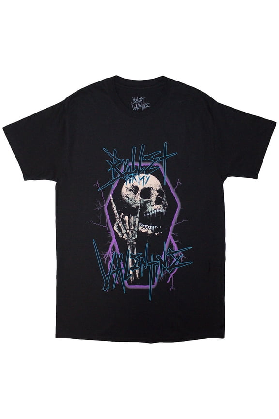 Bullet For My Valentine Unisex T-Shirt Thrash Skull (Black) (X-Large)