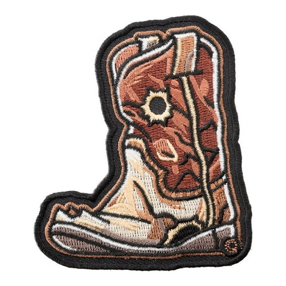 Bullet Hole Cowboy Boot, Western Patch, Manufactured by PatchStop, The World's Largest Patch Store!