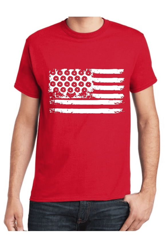 Bullet Holes American Flag T-shirt Mens Graphic Tees Clothing Apparel