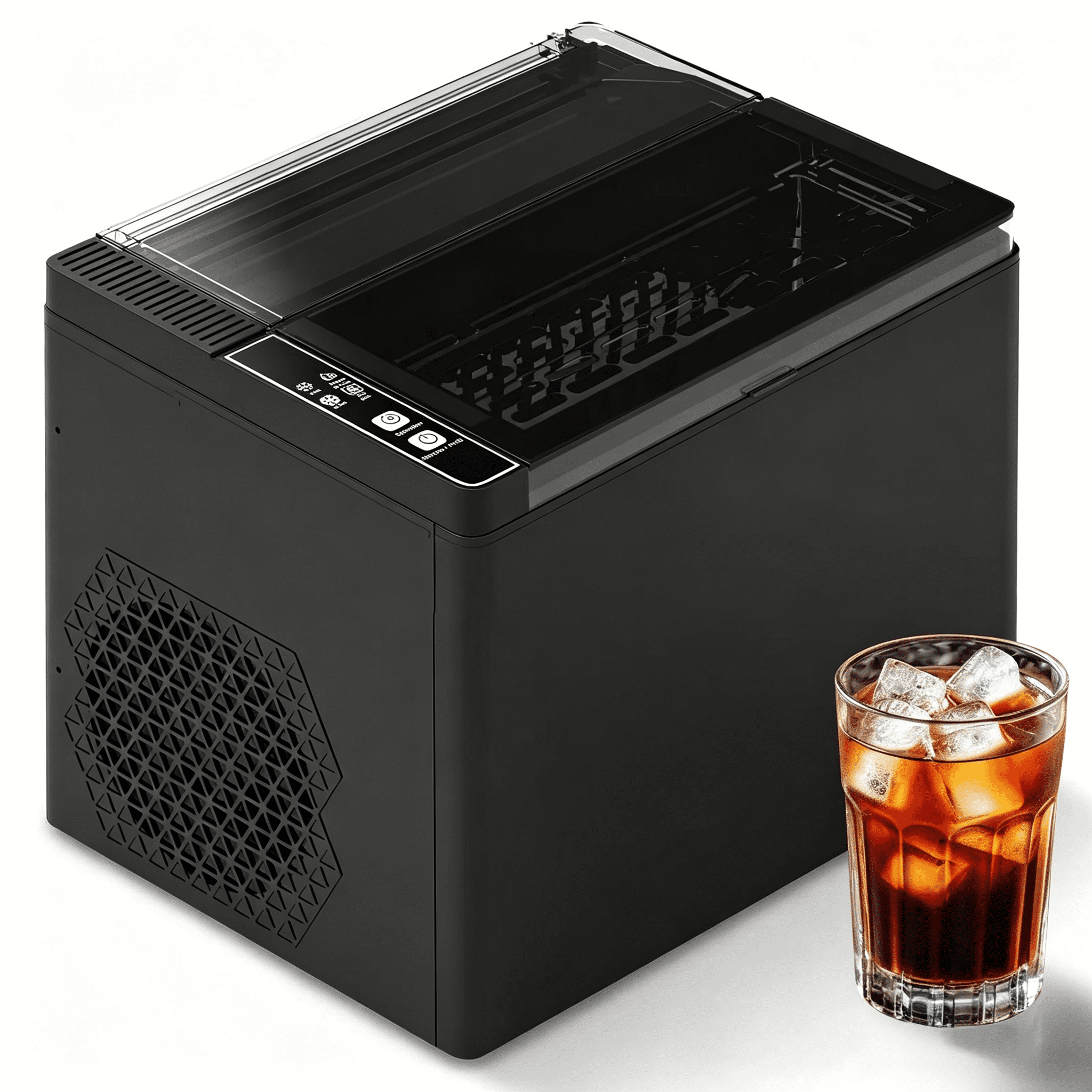 Bullet Ice Maker Machine Countertop, Makes 9 Bullet-Shaped Ice Cubes in 6 Mins 26 Lbs Daily Output 1.6L Water Tank Self-Cleaning Ultra-Quiet Portable Ice Maker for Home Kitchen Office RV Bar