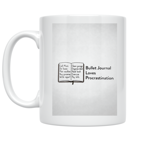 Bullet Journal Loves Procrastination - Bullet Journal Enthusiast - 11 oz Ceramic Coffee Mug