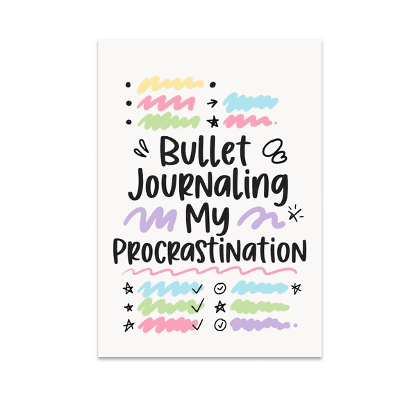 Bullet Journaling My Procrastination Wall Art - Bullet Journal Enthusiast - 13x19 Poster Print