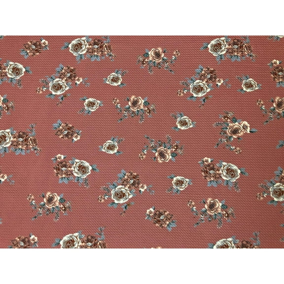 Bullet Knit Printed Fabric-Mauve White Roses-BPR273-Sold by the Yard