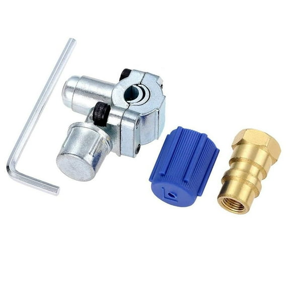 Bullet Piercing Valve Kits with Dust Cap, A/C Retrofit Valve Kit, Retrofit Valve with Dust Cap Convert, Bullet Piercing Tap Valve Line Tap Valve Kit for HVAC Refrigerant System