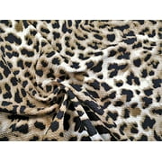 PAYLESS FABRIC Bullet Printed Liverpool Textured Fabric 4 Way Stretch Cheetah Taupe Black W35