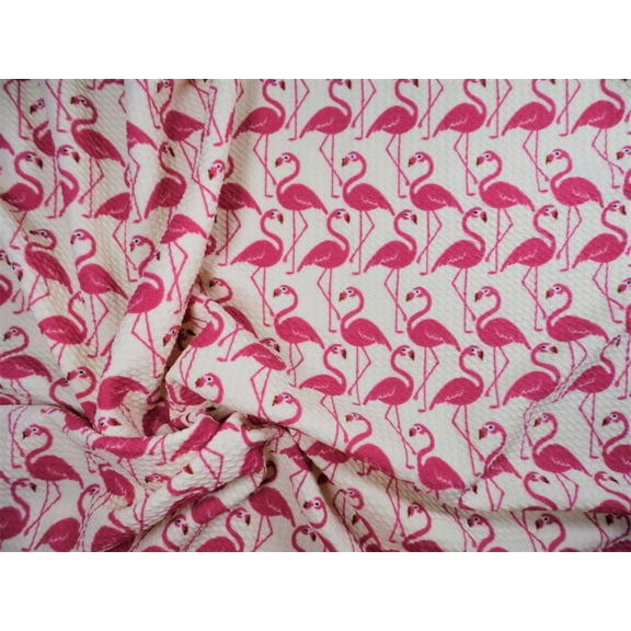 Bullet Printed Liverpool Textured Fabric 4 way Stretch Pink Flamingo Ivory U37 (Yard)