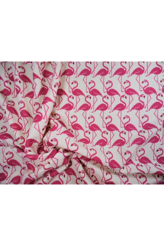 Bullet Printed Liverpool Textured Fabric 4 way Stretch Pink Flamingo Ivory U37 (Yard)