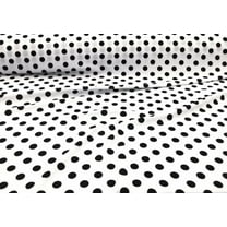 Bullet Printed Liverpool Textured Fabric 4 way Stretch White Black Polka Dot V38