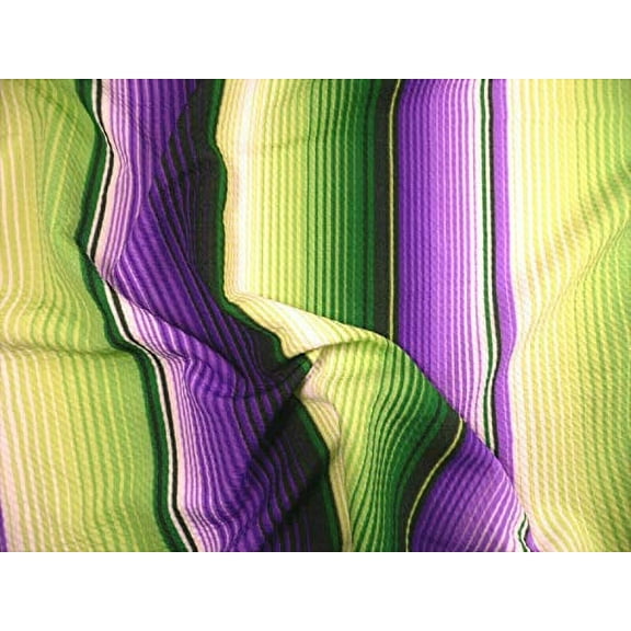 Bullet Printed Liverpool Textured Fabric Stretch Serape Stripe Purple Green U28