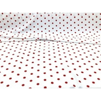 Bullet Printed Liverpool Textured Fabric Stretch White Red Small Polka Dot R29
