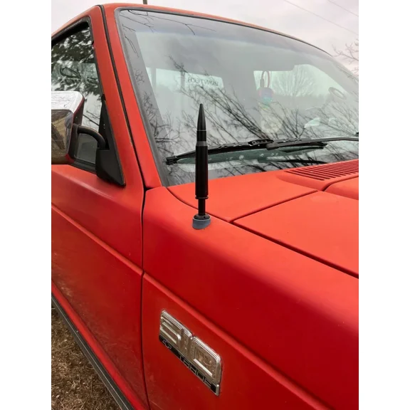 Bullet Style 0.5 Cal Short Black Antenna Mast Power AMFM for CHEVY S10 1982-2004