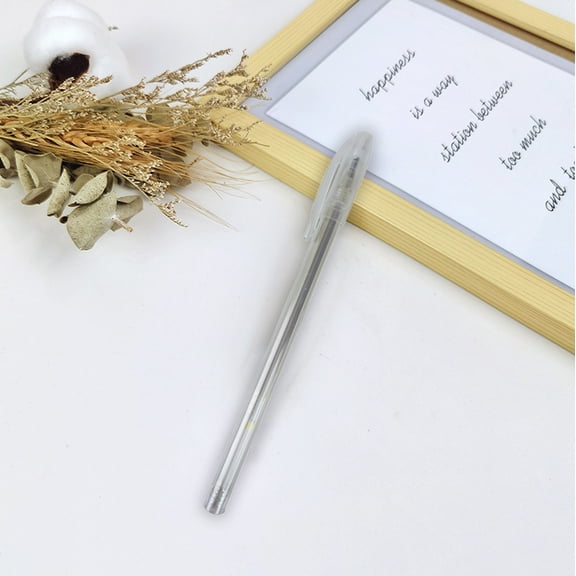 Bullet Tip Highlighter Pen 0.6mm White Gold Silver Metallic Markers for Art Craft Drawing with Fine Point Transparent Barrel Consistent Ink Flow Multi-purpose Use on Various Surfaces