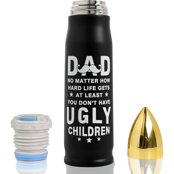 Bullet Tumbler for Men Best Dad Ever Tumbler Stainless Steel Black Bullet Tumblers - Gifts for Him, Husband Gifts From Wife - Gifts for Husband for Anniversary, Husband Birthday Gift