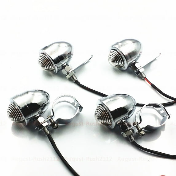 Bullet Turn Signal Light Fork Clamps Shock Bracket Relocater Holder For Harley Honda Kawasaki Suzuki Yamaha Cafe Racer