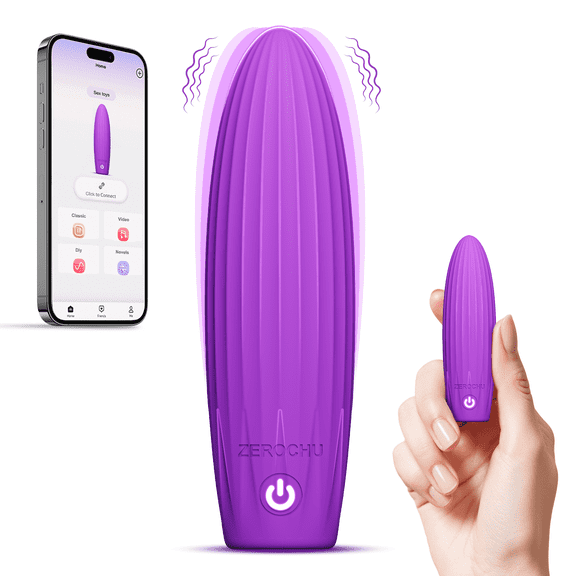 Bullet Vibrator Sex Toys Mini Adult Vibrators for Women and Men App Remote Control with 10 Vibrating Modes Liquid Silicone Finger Massager Wand