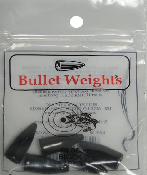 Bullet Weights® BWP38 BLK-36 Lead Bullet Weight Black Size 3/8 oz Fishing Weights