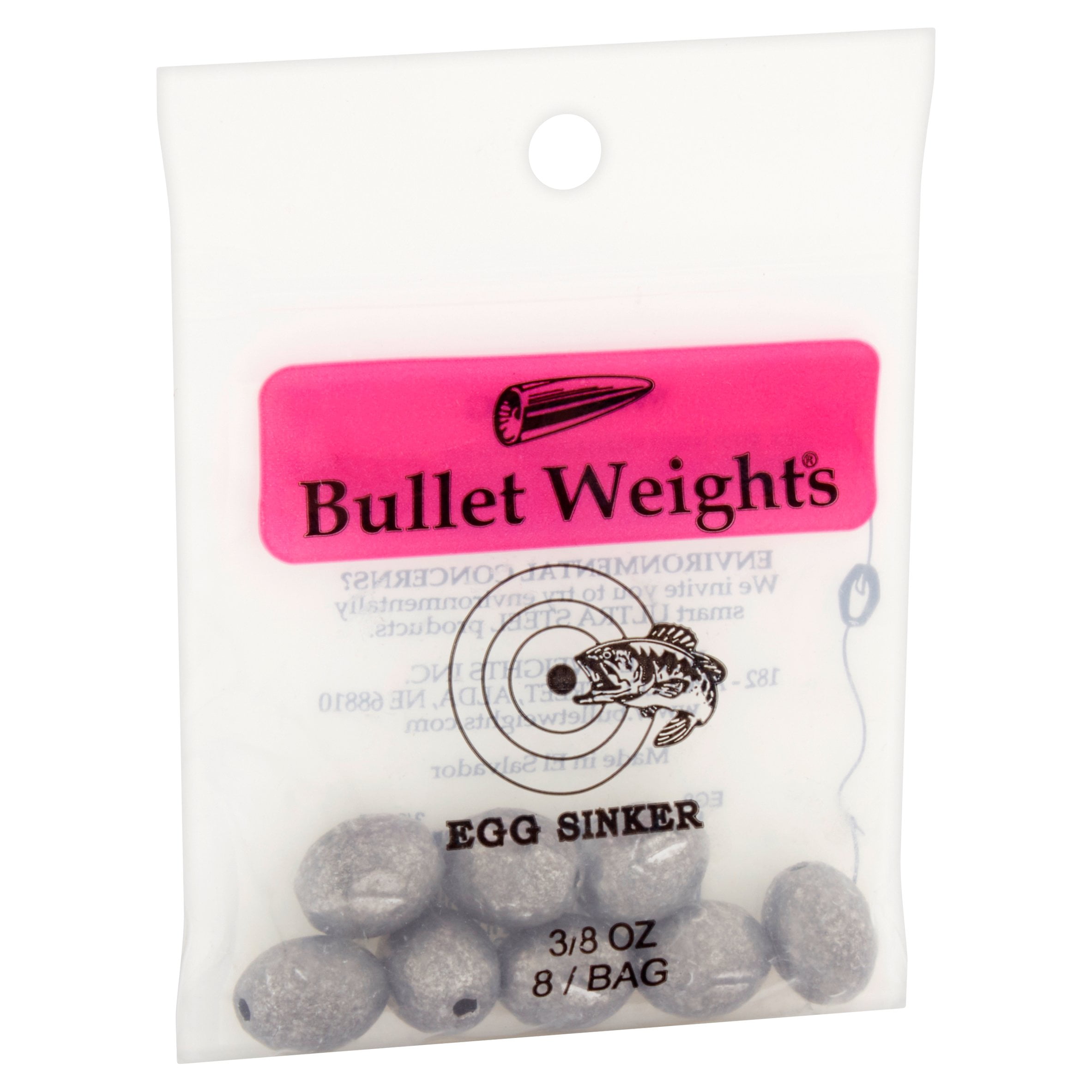 Bullet Weights® EG8-24 Lead Egg Sinker Size 3/8 oz Fishing Weights 