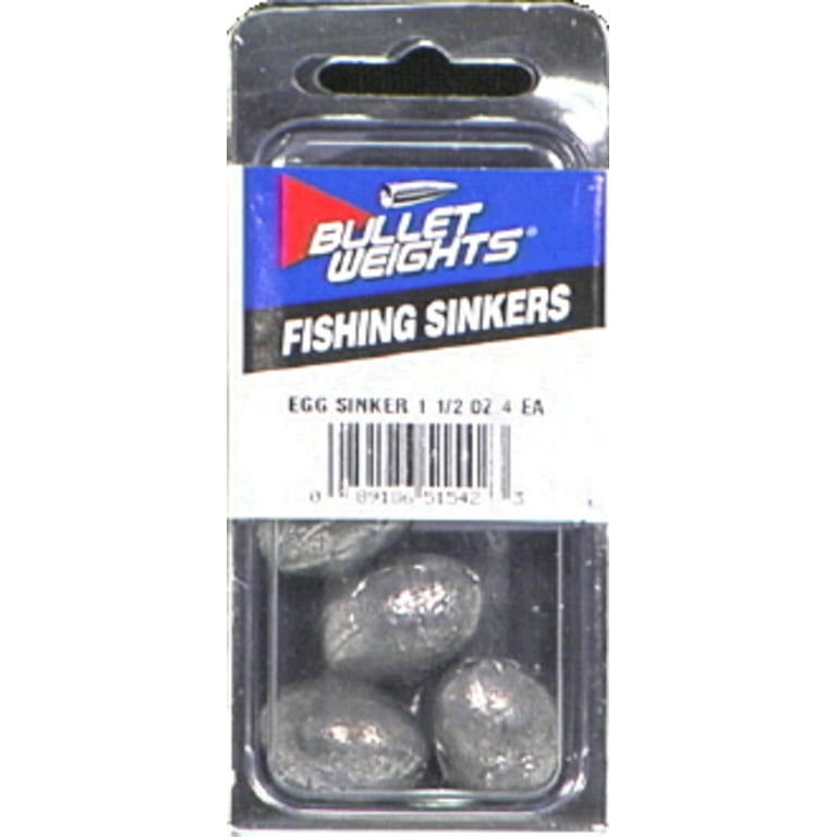 Bullet Weights PBEG112 Egg Sinker 1- 1/2 OZ 4 Piece Clam PK Fishing Sinker
