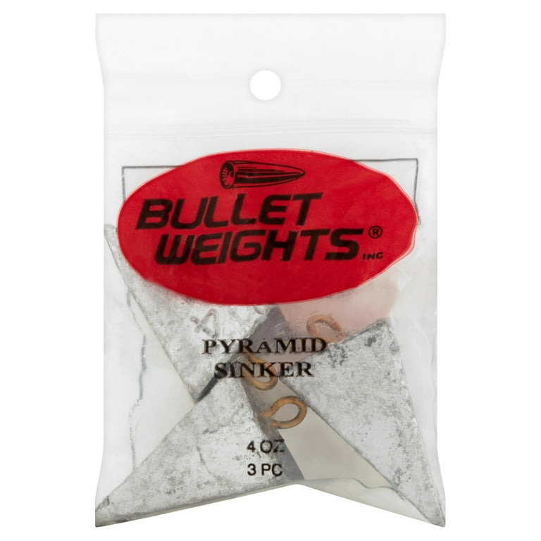Bullet Weights Pyramid Sinkers oz, 3-Piece Fishing Weights, Surf