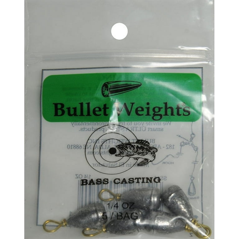 Bullet Weights® SS14-24 Lead Bass Casting Size 8, 1/4 oz Fishing